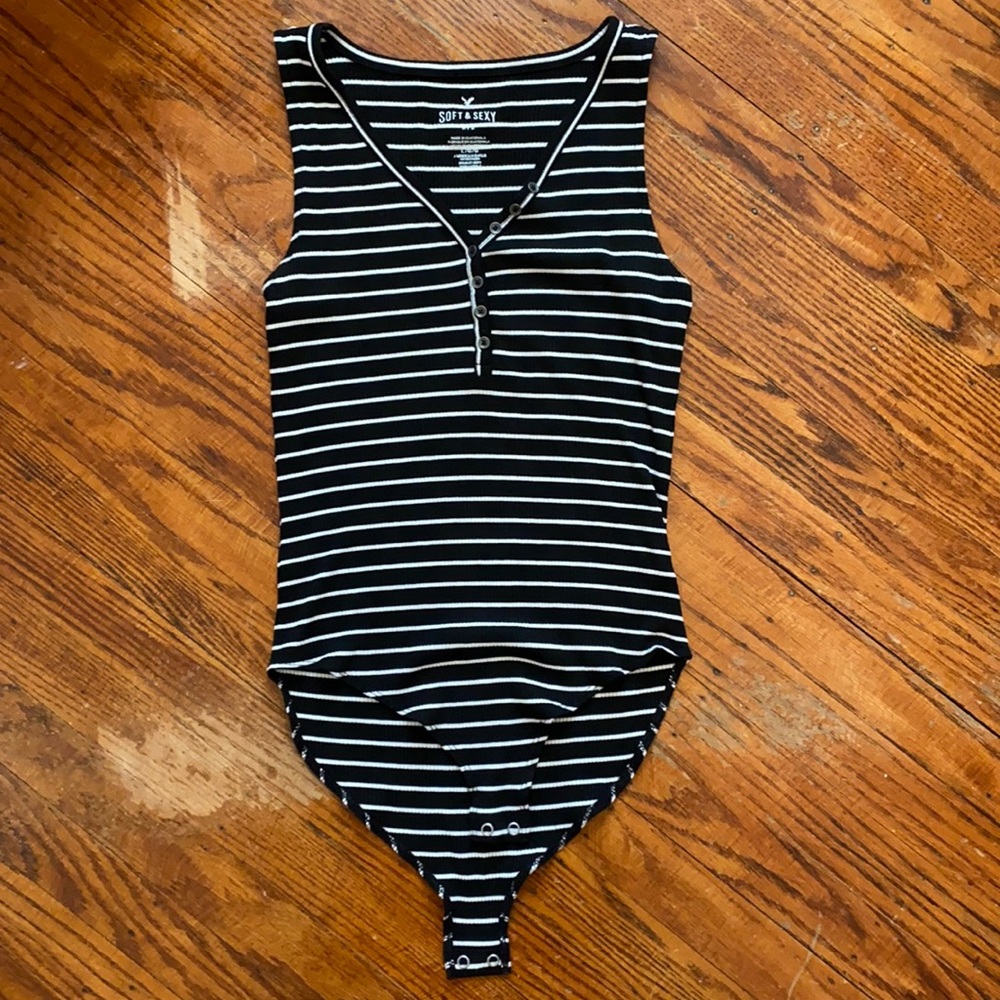 American Eagle Stripped Bodysuit